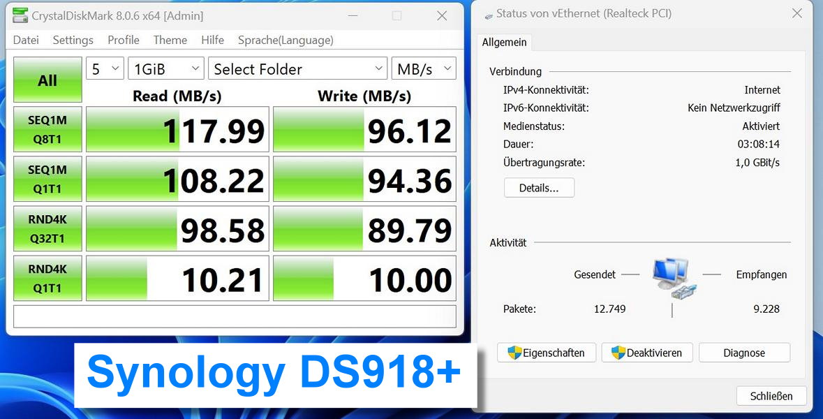 Netzwerktest 1 GbE Synology_DS918