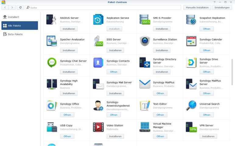 Synology Paketzentrum