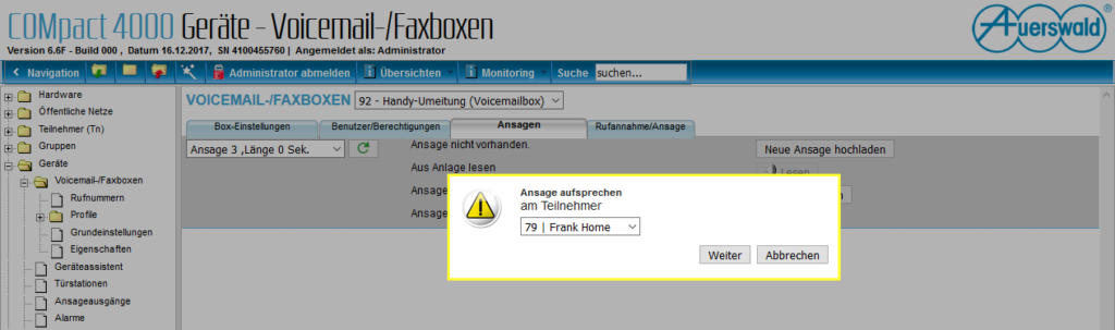 ansage-aufsprechen