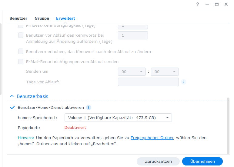 benutzer-home-basis dienst