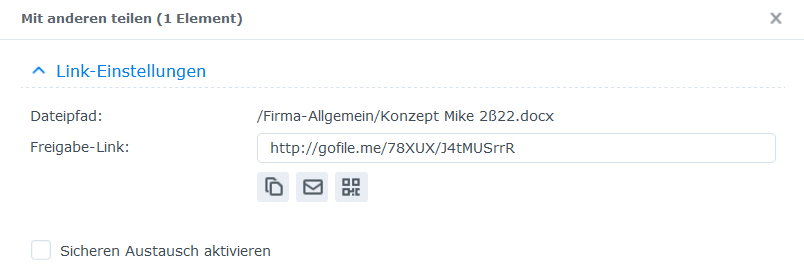 dateifreigabe -gofile