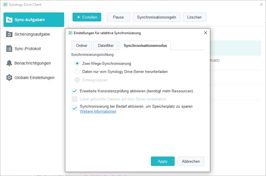 Synology drive_sync-bei-bedarf