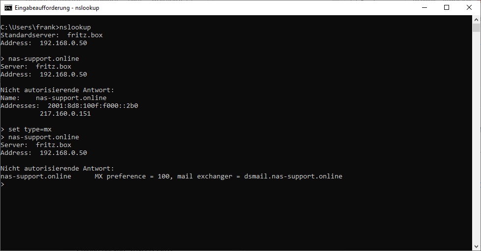 nslookup