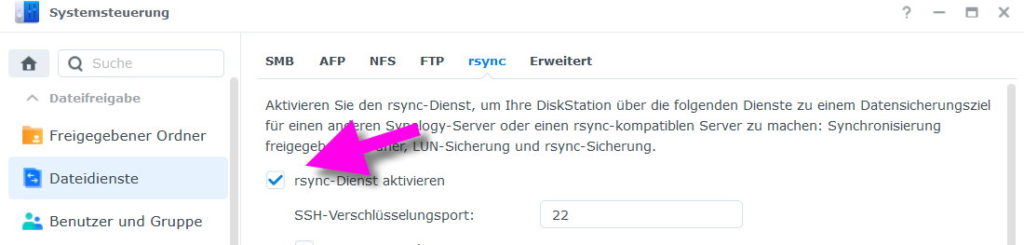 rsync-aktivieren