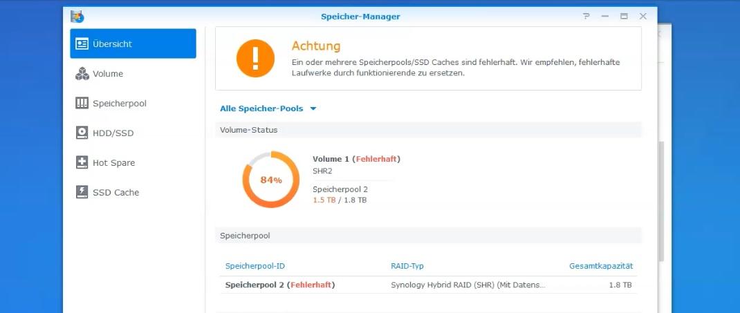 speicherpool-reparieren